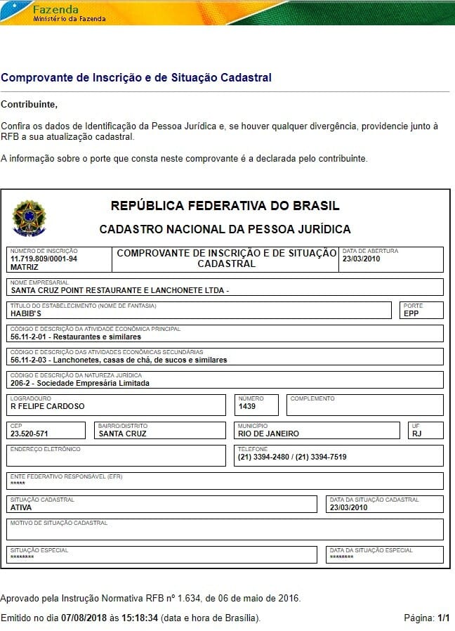 Cartão Cnpj Mei Consulta Emissão Impressão 8272